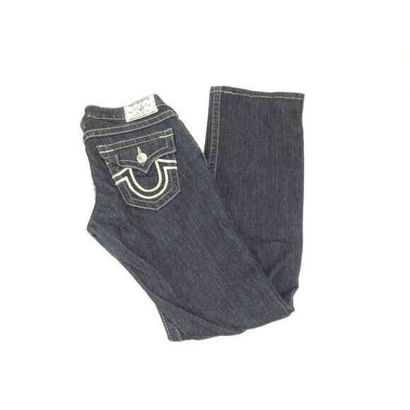 True Religion World Tour Boot Cut Y2K Hi Rise Dark Wash Jeans Sz.‎ 26 - Picture 1 of 13
